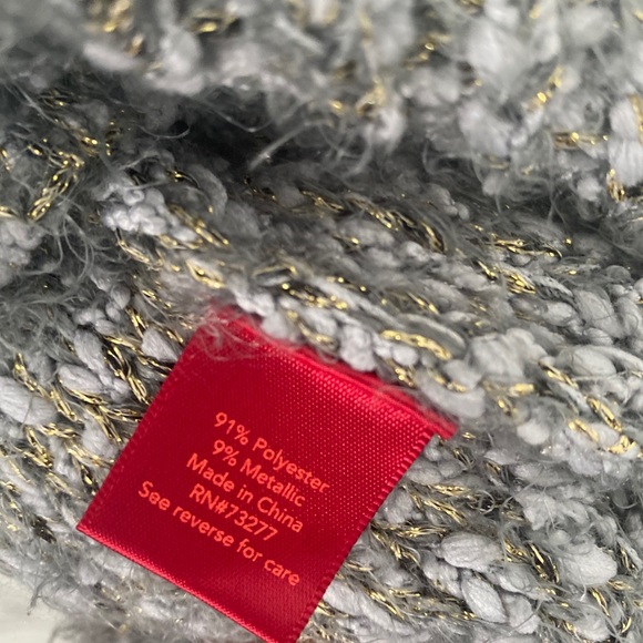 Fuzzy Chunky Knit Boucle Sweater | Jennifer Lopez | Gold Metallic Sweater |NWT | - Picture 15 of 15